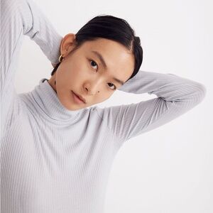 Madewell Ribbed Turtleneck Top White / Cream XS
